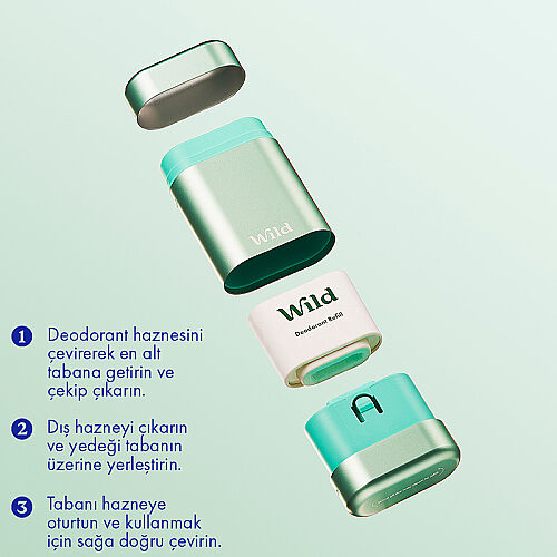 Wild Refill Yedek Stick Deodorant İçi Doğal Formül - Fresh Cotton - Sea Salt 40 g - 4