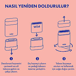 Wild Refill Yedek Stick Deodorant İçi Doğal Formül - Fresh Cotton - Sea Salt 40 g - 8