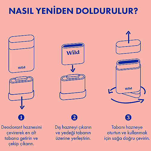 Wild Refill Yedek Stick Deodorant İçi Doğal Formül - Honey - Cactus Flower 40 g - 8