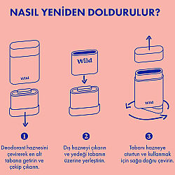 Wild Refill Yedek Stick Deodorant İçi Doğal Formül - Pink Grapefruit - Lime 40 g - 7