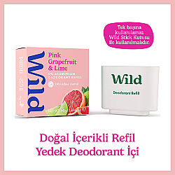 Wild Refill Yedek Stick Deodorant İçi Doğal Formül - Pink Grapefruit - Lime 40 g - 1