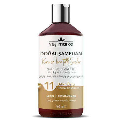 Yeşilmarka Kuru ve İnce Telli Saçlar İçin Doğal Şampuan 400 ml - 1