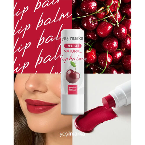 Yeşilmarka Renkli Doğal Dudak Balmı - Kiraz - Yeşilmarka (1)