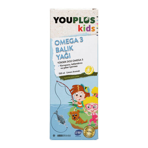 YouPlus Kids Omega 3 Takviye Edici Gıda 150 ml - Abdi İbrahim