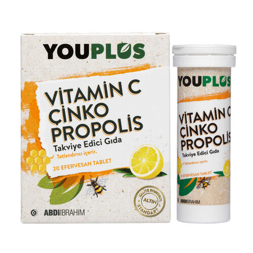 Youplus Vitamin C Çinko Propolis 20 Efervesan Tablet - Kopya - 3