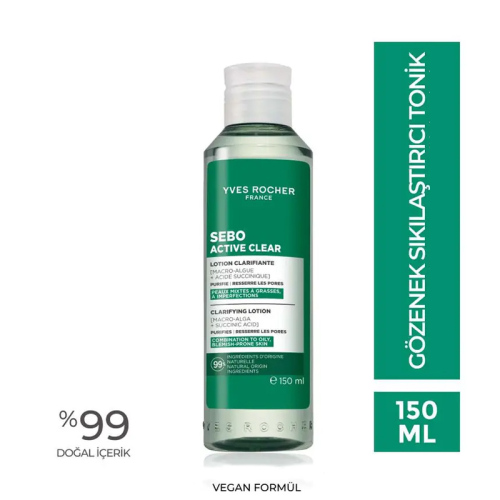 Yves Rocher Sebo Active Clear Arındırıcı Gözenek sıkılaştırıcı Tonik 150 ml - 2
