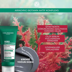 Yves Rocher Sebo Active Clear Arındırıcı Siyah Nokta Karşıtı Kömür Maske 75 ml - 3