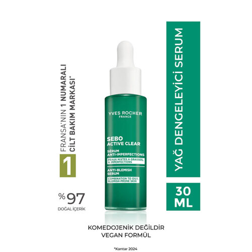 Yves Rocher Sebo Active Clear Vegetal Yağ Dengeleyici Cilt Serumu 30 ml - 2
