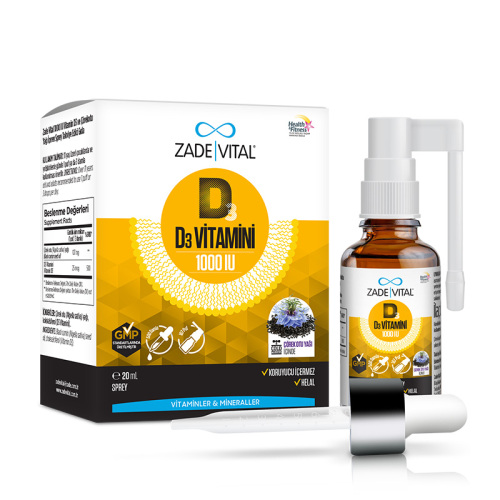 Zade Vital 1000IU D3 Vitamini ve Çörek Otu Yaği İçeren Sprey 20 ml - Zade Vital (1)