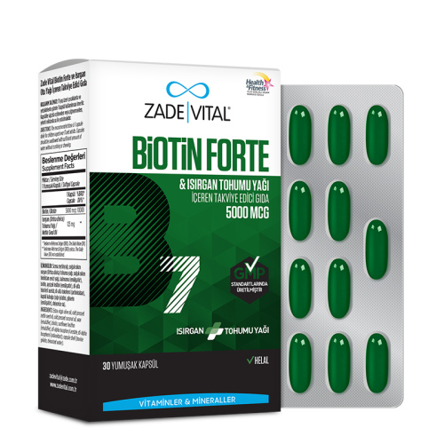 Zade Vital Biotin Forte 30 Yumuşak Kapsül - Zade Vital (1)