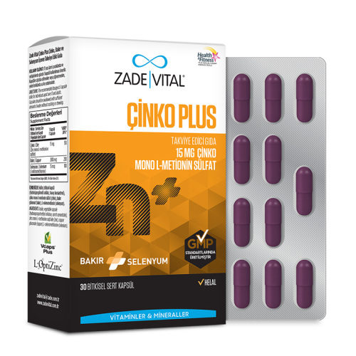 Zade Vital Çinko Plus Takviye Edici Gıda 30 Kapsül - Zade Vital (1)