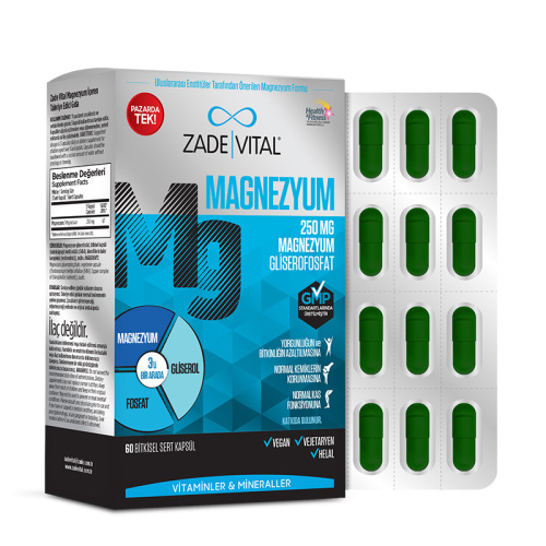 Zade Vital Magnezyum 250mg 60 Kapsül - Zade Vital (1)
