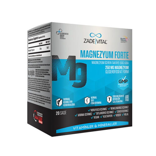 Zade Vital Magnezyum Forte Takviye Edici Gıda 20 Şase - Zade Vital