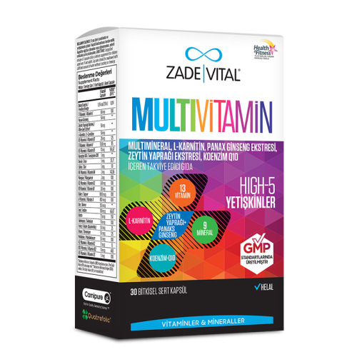 Zade Vital Multivitamin Takviye Edici Gıda 30 Bitkisel Kapsül - Zade Vital