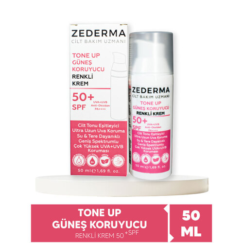 Zederma Tone Up Spf 50 Güneş Koruyucu Renkli Krem 50 ml - 2