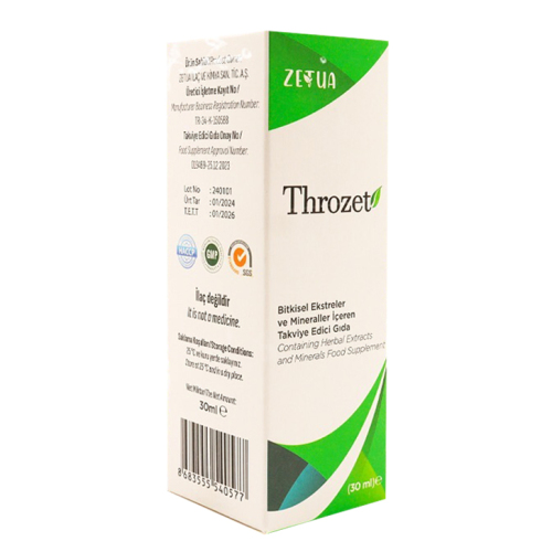 Zetua Throzet Bitkisel Ekstreler ve Mineraller içeren Takviye Edici Gıda 30 ml - 1